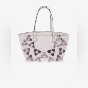 Henri Bendel W 57th Floral Appliqué Tote – Cream/Purple COMING SOON